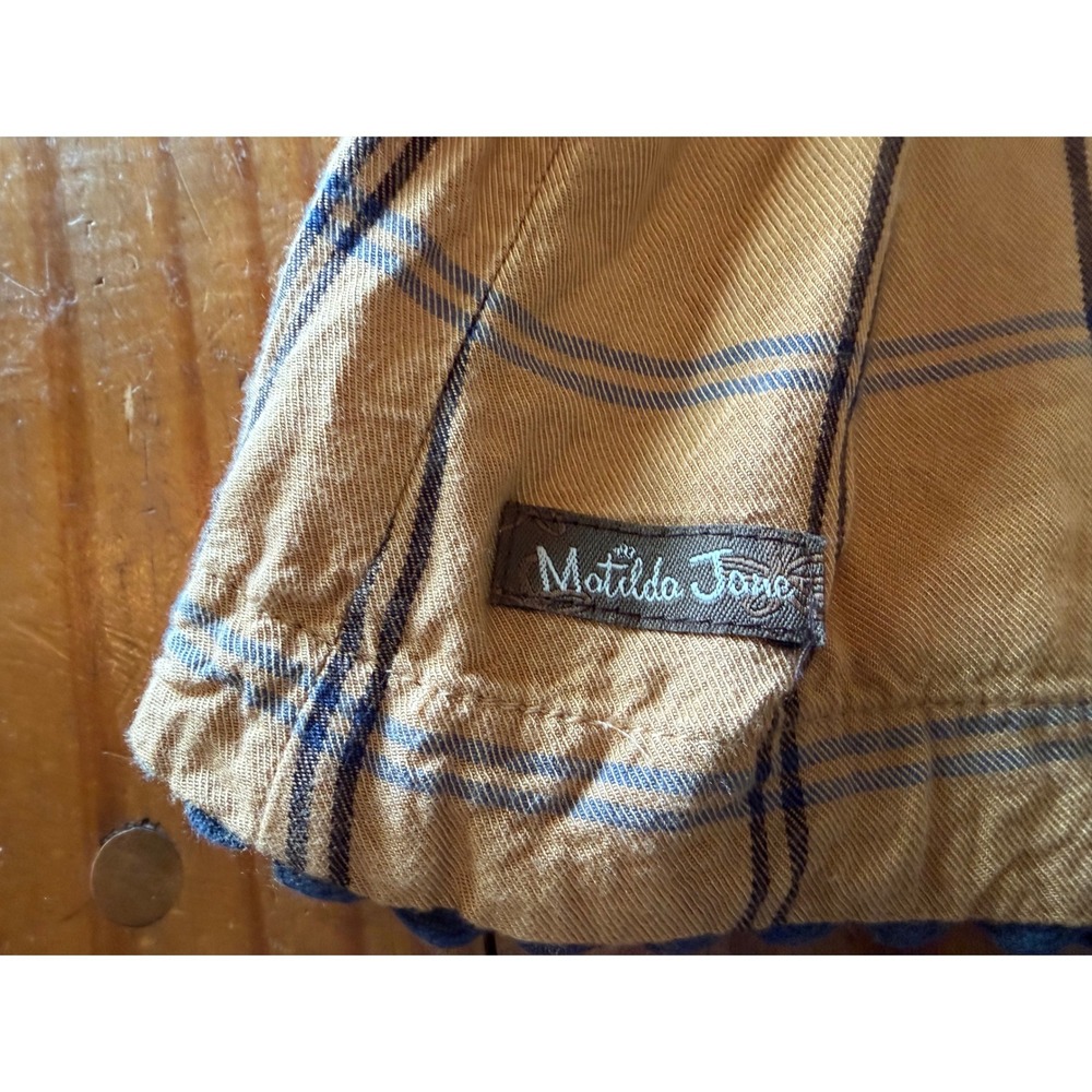 Matilda Jane Freya Plaid Skirt Kids Size 10 Mustard Yellow Blue Cargo Pockets - Picture 6 of 6